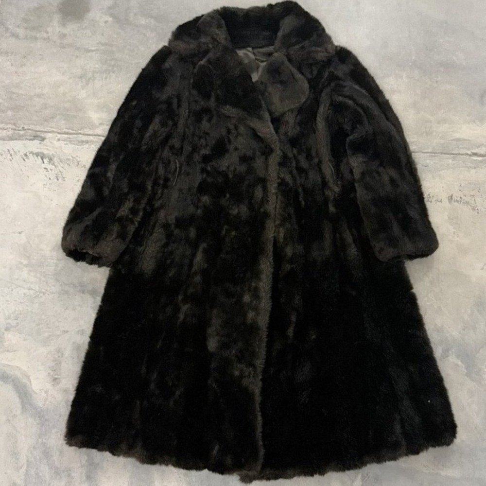 Grandella‎ by Fairmoor Vintage Fur Coat Dark Brown Full Length Glamour XL